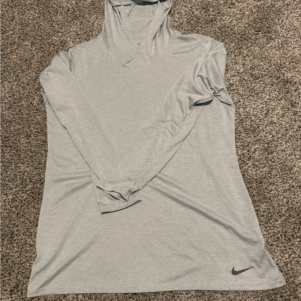 Nike Women's Light Gray Hoodie Sweatshirt